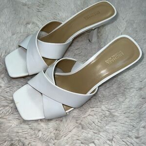 Michael Kors White Heeled Shoes with Crisscross Straps